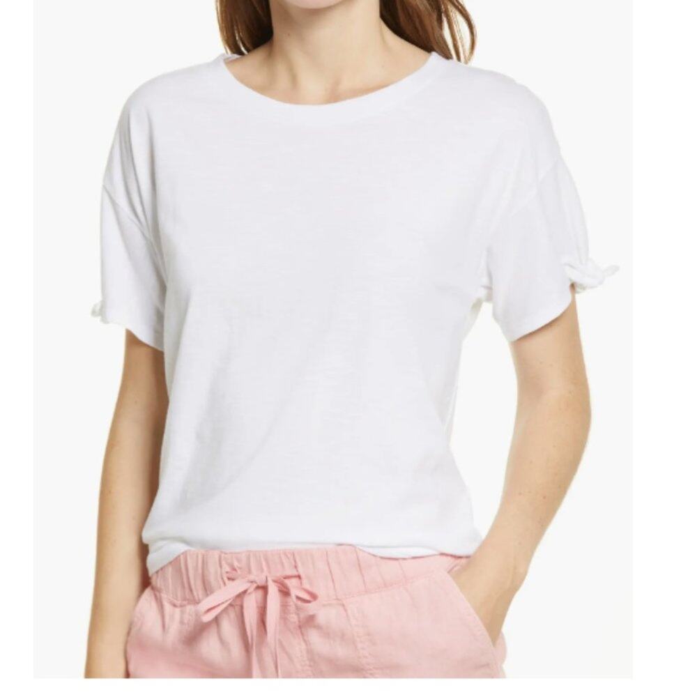 New ~ CASLON ~ Tie Sleeve T-Shirt Size Large MODAL soft